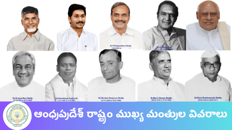 Chief Ministers list Of Andhrapradesh 2024