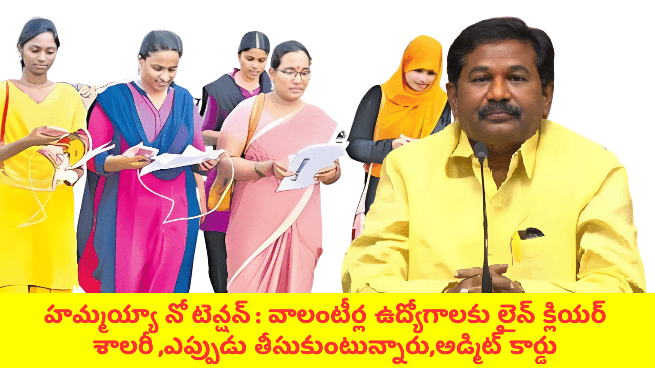 AP Volunteer Jobs : Minister Confirmed No Tension 