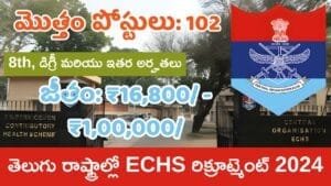 ECHS Recruitment 2024 In Telugu States For 102 Posts