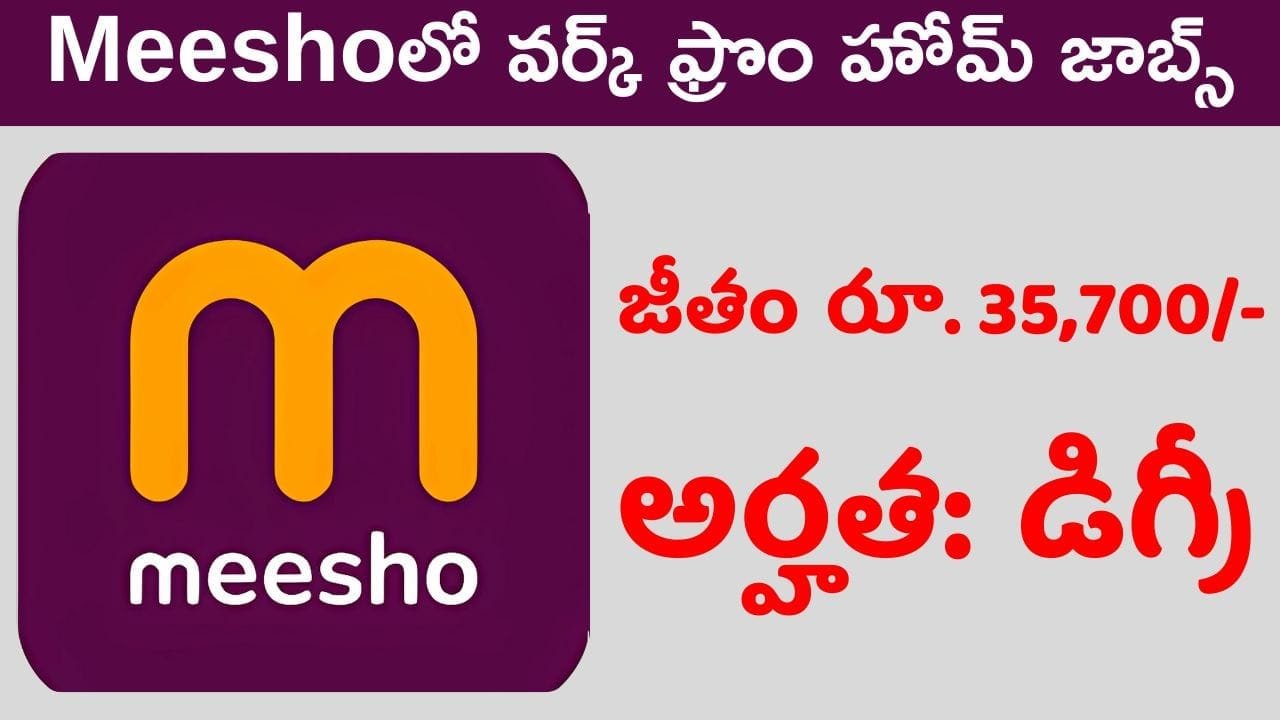డిగ్రీ అర్హతతో Meeshoలో వర్క్ ఫ్రొం హోమ్ జాబ్స్