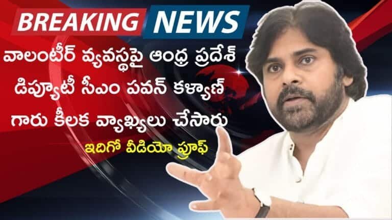 AP Deputy CM Pawan Kalyan Comments Volunteer System